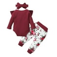 thumbnail image 4 of Fesfesfes Outfits for Toddler Girls Fashion Girls Casual Long Sleeve Tops Round Neck Collar Botton Solid Long Pants Sets, 4 of 9