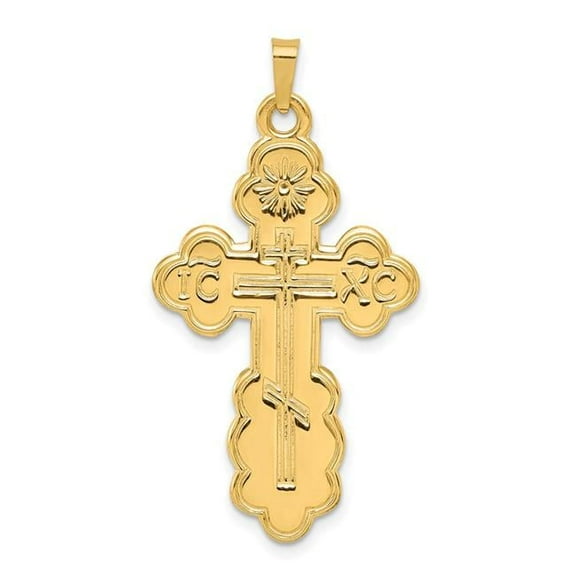 Finest Gold 14K Yellow Gold Eastern Orthodox Cross Pendant