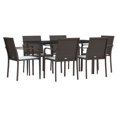 thumbnail image 3 of vidaXL 9 Piece Patio Dining Set with Cushions Poly Rattan and Steel, 3 of 10