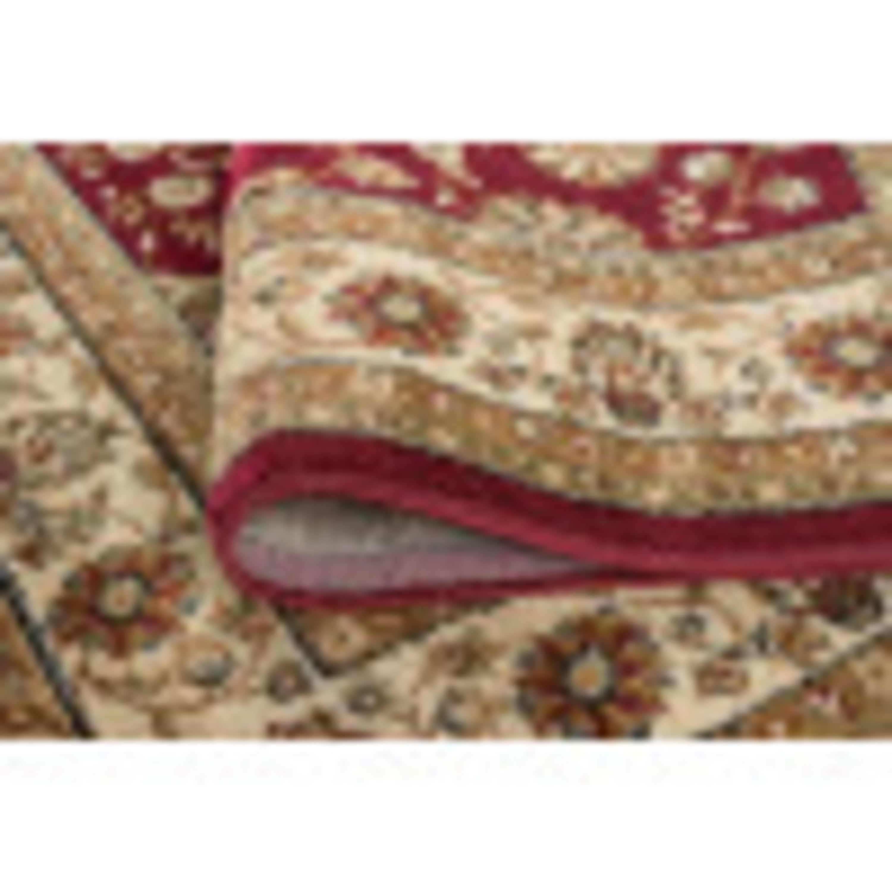 Elegance Traditional 3-Piece Set Red and Beige Polypropylene Indoor Area Rug