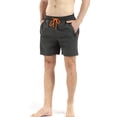 thumbnail image 1 of Hanerdun Men Swim Trunks Male Waterproof Beach Shorts Quick Dry Pocket Swimwear Dark Gray 2XL, 1 of 7