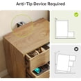 thumbnail image 7 of Fnova 25.59" Nightstand with 3 Drawers, Farmhouse Asymmetrical End Table Storage Organizer Cabinet with Concealed Handles, Bedroom Furniture for Bedroom Living Room, 7 of 7