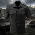 thumbnail image 2 of Men's Quarter Zip Golf Shirts Short Sleeve Knit Collared T-Shirt, Business Casual Muscle Fit Summer Breathable Athletic Workout Tops with Pocket for Work, Old Money Style, 2 of 7