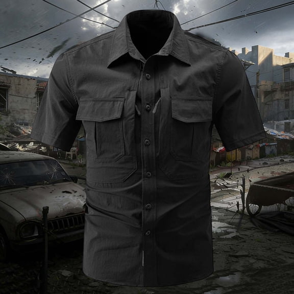 Abomasnow Men's Fishing Shirt Breathable Short Sleeve UPF 50  Sun Protection Shirt Lightweight Quick Dry Hiking Shirts M-4XL