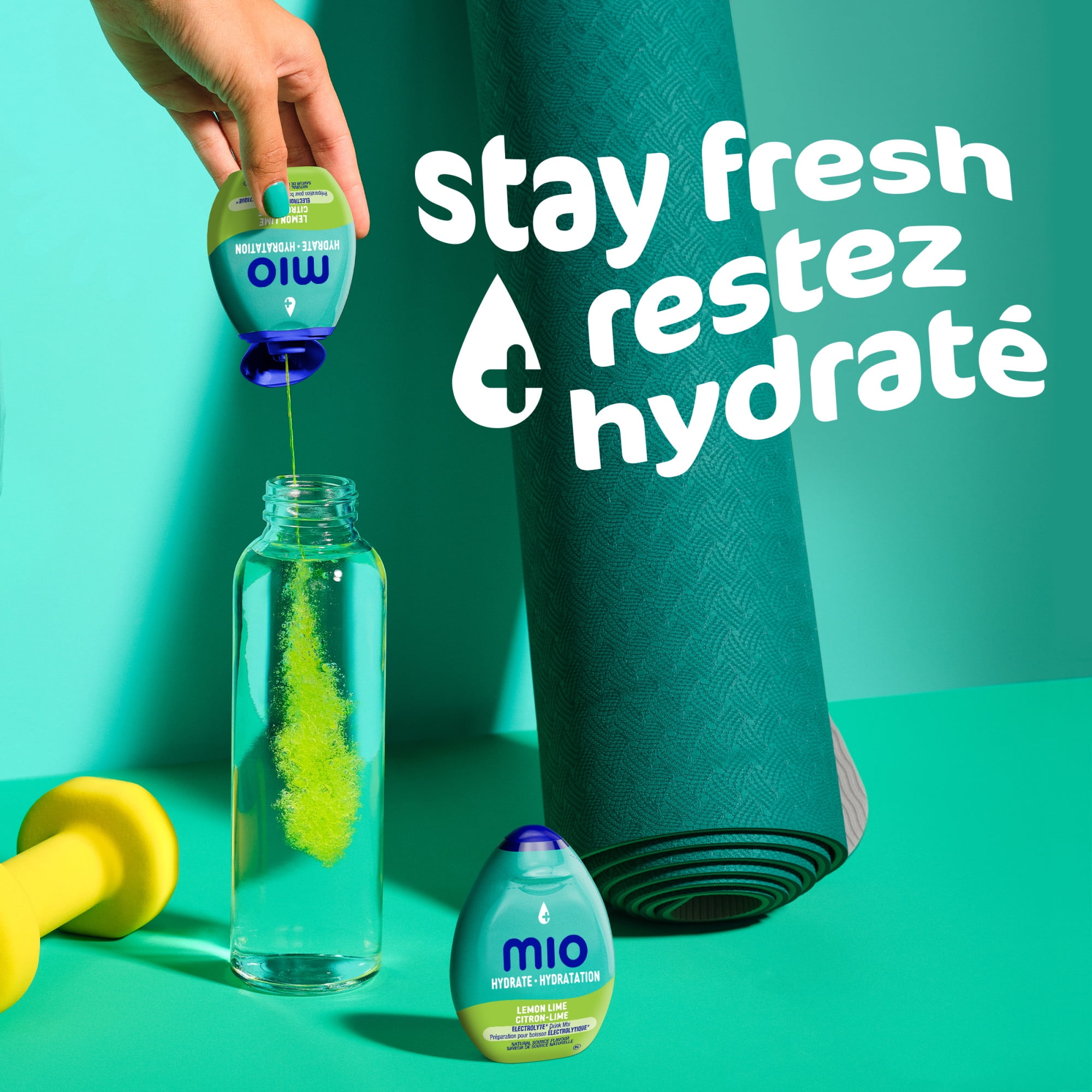 mio Hydrate Lemon Lime Electrolyte Drink Mix, 48 mL Bottle, MIO SPORT LEMON LIME 48ML