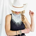 thumbnail image 6 of FAIOIN Beautiful Silver Fringed Bandana Versatile Turban Headscarf Party Disco Embellished Bandana for Masquerades Party, 6 of 19