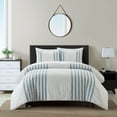 thumbnail image 6 of Salma 3 Piece Cotton Duvet Cover Set Clip Jacquard Striped, 6 of 8