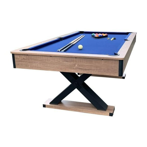 7 ft. Excalibur Pool Table - Driftwood & Blue