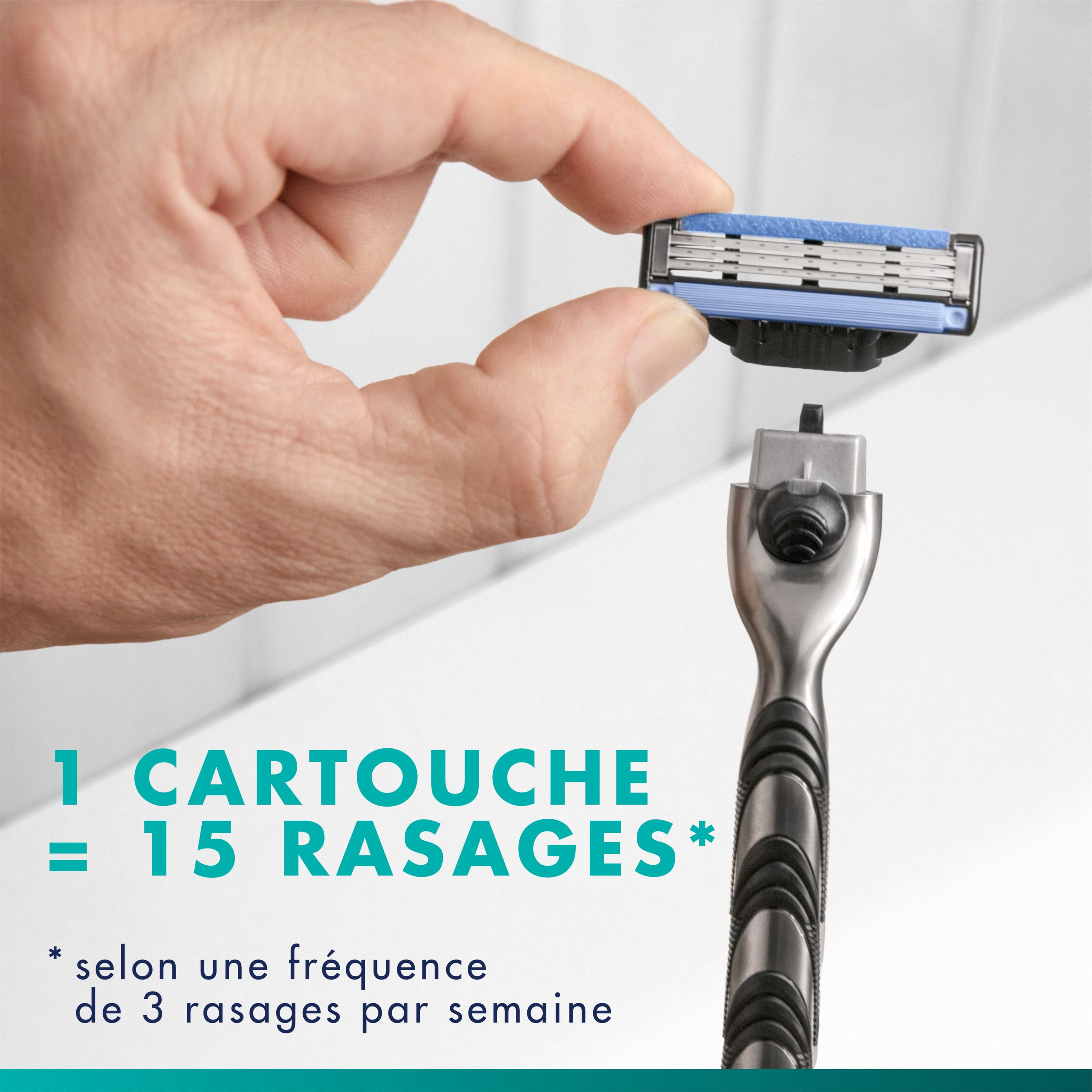 Cartouches de rechange Gillette Mach3, 12 cartouches de rasoir, cartouches de rechange pour hommes avec bande lubrifiante, 3 lames de rasoir pour un rasage de près 12CT