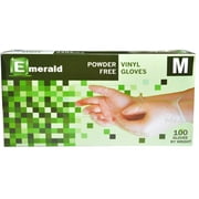 Emerald Powder-Free and Latex-Free Vinyl Gloves Medium 1000 Pair/Box