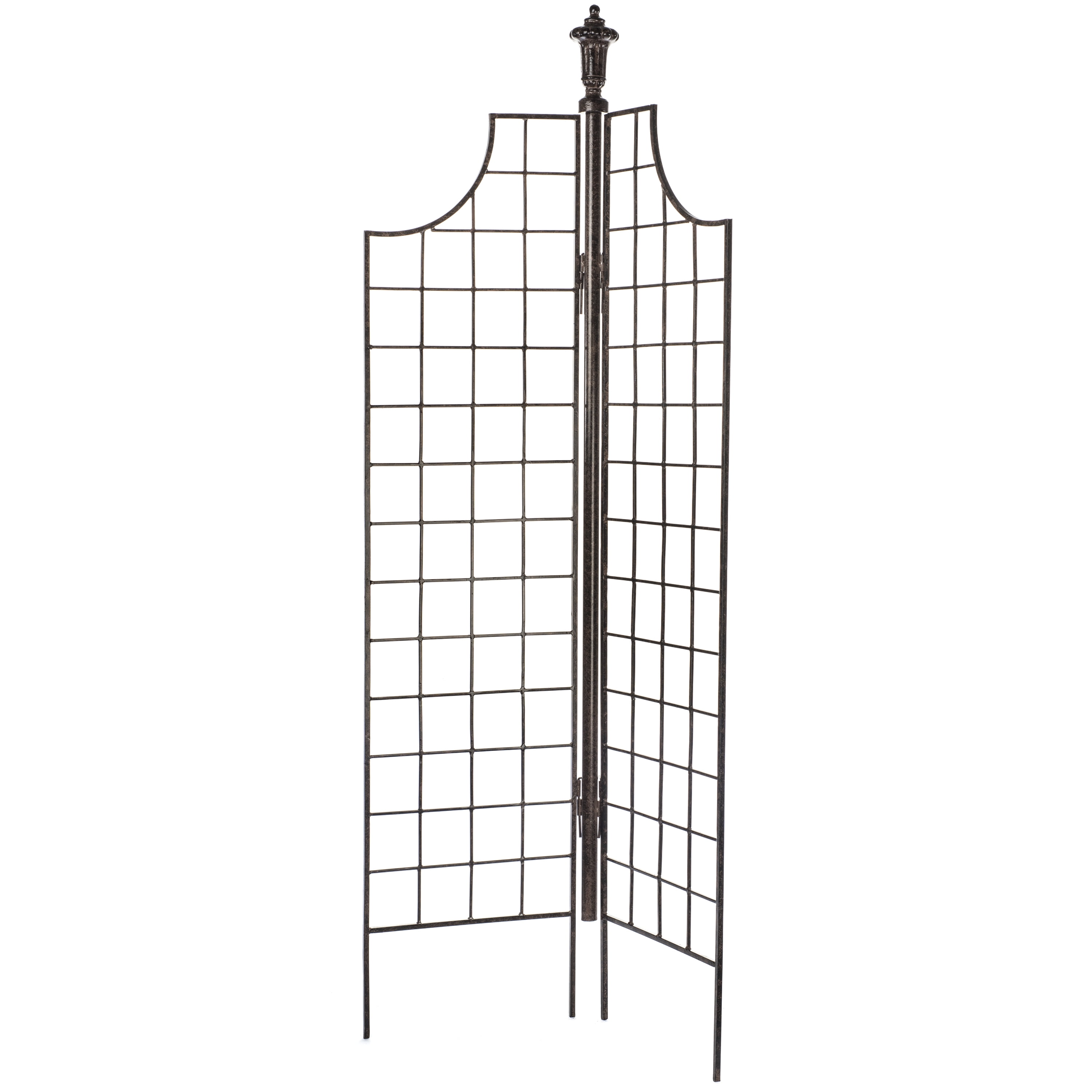 H Potter Garden Trellis TwoPanel Screen Iron Metal Brown 35"W x 76"Tall