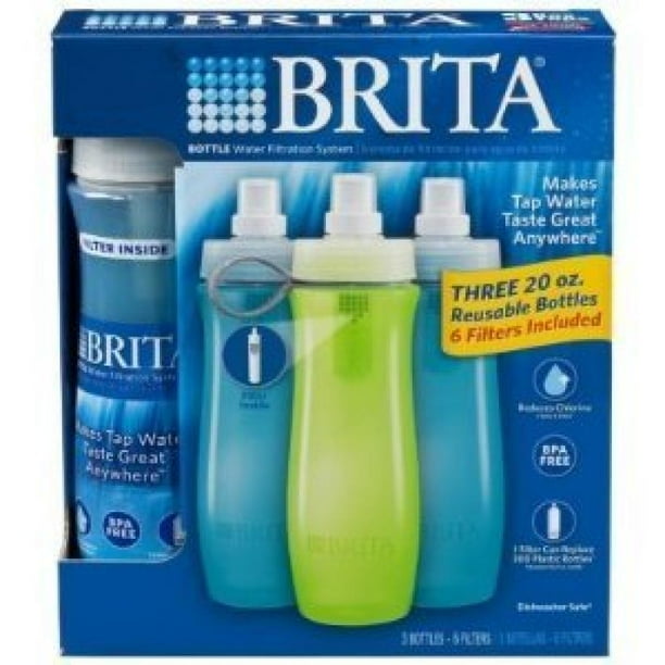 Brita Bottle Water Filtration System Three 20oz Reusable Sports