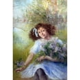 thumbnail image 2 of Luce Boyals 14x18 Gold Ornate Wood Frame and Double Matted Museum Art Print Titled - Young Girl with Bouquet, 2 of 4