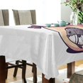 thumbnail image 5 of Yayeee Tablecloths 54" x 54" Rectangle Wrinkle Resistant Party Table Cover, White Cute Cat, 5 of 8