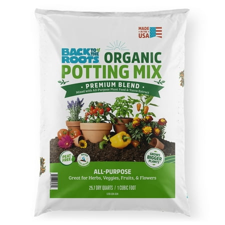 Back to the Roots Organic Premium Blend All-Purpose Potting Mix Soil  1 Cubic Foot Bag