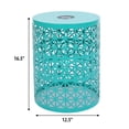 thumbnail image 3 of Iron Outdoor Patio Side Table with Solar Powered Light, Teal, 3 of 6