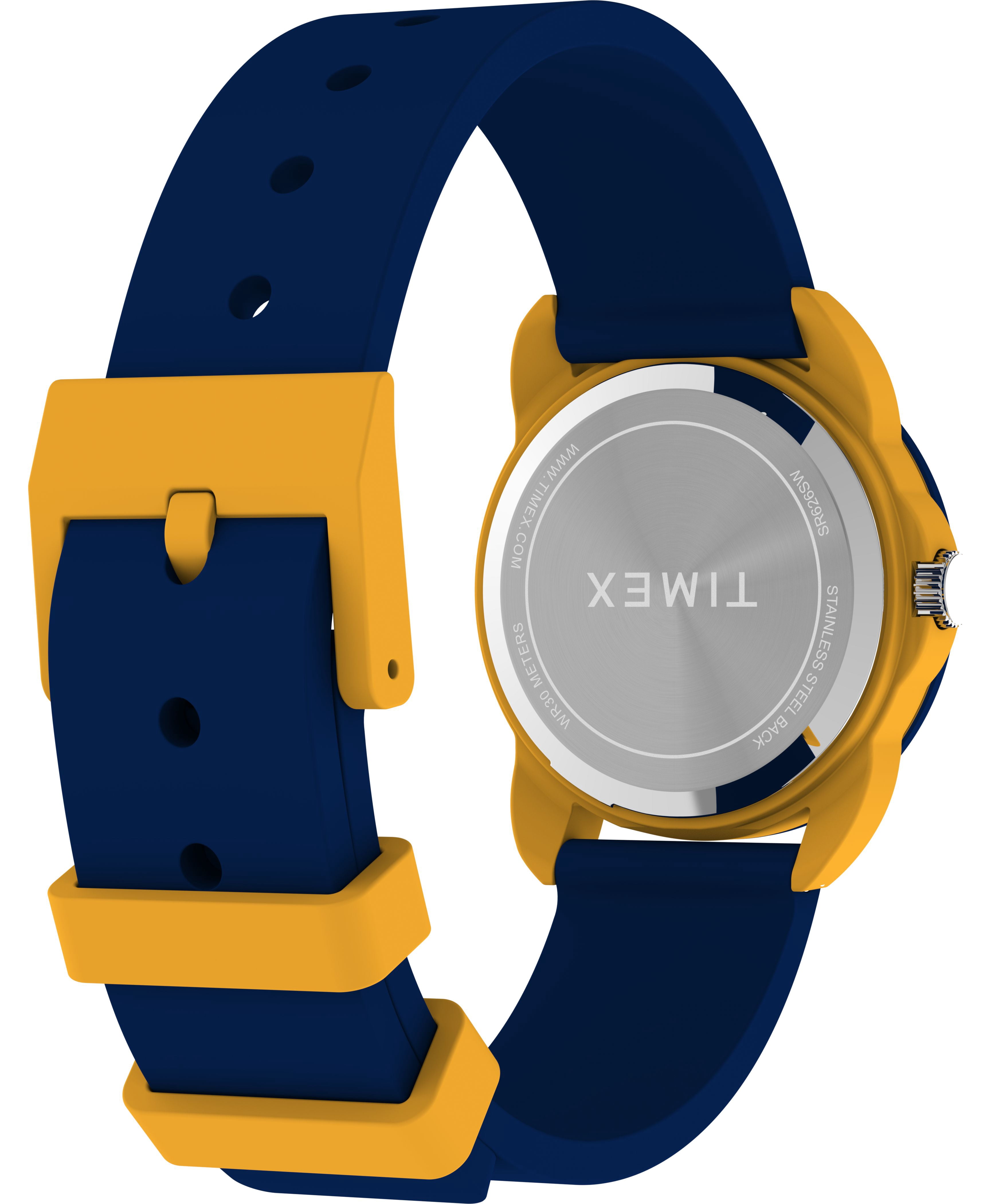 Timex Kids Analog 30mm Watch - Blue Strap White Dial Yellow Case
