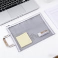 thumbnail image 4 of Transparent Mesh Handheld File Bag Large Capacity, Gaqring Multi Functional Storage Organizer Pencil Case Cosmetic Bag, A4 Size Nylon Mesh Zipper Toy Storage for Office Travel Home, White, 4 of 6