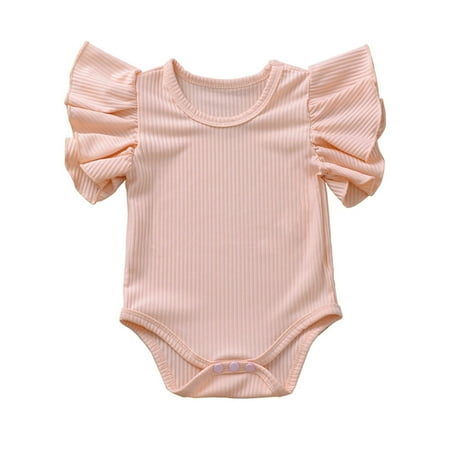 

QIPOPIQ Rompers for Baby Girls Clearance Newborn Romper Clothes Set Baby Girl Cotton Short Sleeve Kids Infant Bodysuit
