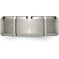 thumbnail image 4 of Chisel Titanium Brushed and Polished 8.2mm Grooved Beveled Edge Band - Ring Size 12.5-4.6gm, 4 of 8