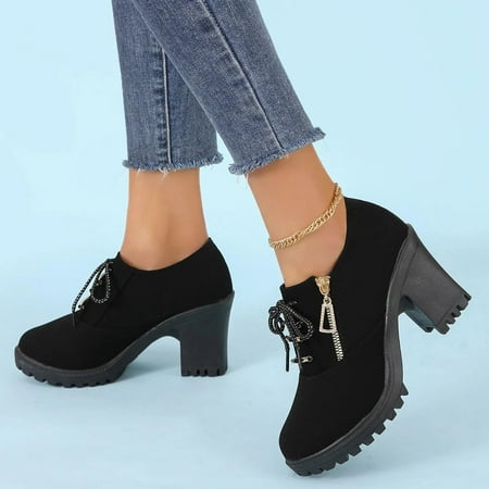 

FZM Women shoes Boots For Women Non Slip Outdoor Ankle Boots Lace Up Casual Work Boots Waterproof Short Boots