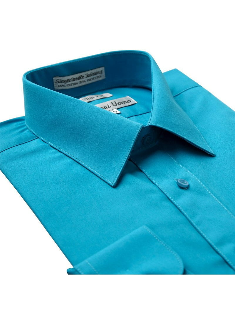 Gentlemens Collection Mens Dress Shirts - Slim Fit Long Sleeve Solid Dress  Shirt - Best Dress Shirts for Men - Walmart.com
