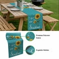 thumbnail image 5 of Teal Sunshine Sunflower Table Runner - 48 Inch Long, Kitchen Dining Table Runner Dresser Scarves, Pastoral Bees Farmhouse Floral Farmhouse Decor for Coffee Tables Wedding Party Banquet, 5 of 8