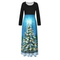 thumbnail image 4 of Joyeux Noël TIMIFIS Robe Longue Décontractée à Manches Longues Mode Automne pour Femmes Robe de Cocktail Vintage Ligne A, 4 of 6