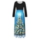 thumbnail image 4 of Vestido largo de manga larga con cuello redondo y estampado de árbol de Navidad para mujer Pompotops  hdfakjf5525, 4 of 6