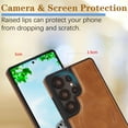 thumbnail image 4 of For Samsung Galaxy S24 Ultra Phone Case,Ultra Slim Anti-Scratch PU Leather Back + TPU Bumper Hybrid Protection,Compatible with Mag-Safe,Shockproof Anti-Falle Thin Fit Durable Phone Case,Darkbrown, 4 of 6