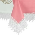 thumbnail image 6 of Unique Bargains Lace Rectangle Decor Macrame Polyester Kitchen Party Tablecloth Pink 51x71 Inch, 6 of 7
