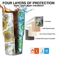 thumbnail image 7 of 30oz White Sunflower Tumblers Stainless Steel Tumbler with Lid and Straw,Vacuum Insulated Double Wall Travel Tumbler Cups Mug with Cleaning Brush for Coffee,Tea, 7 of 7
