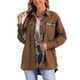thumbnail image 1 of CHAQUETA SHACKET DE WAFFLE CASUAL PARA MUJER INSPIRADA CHIC, BLUSAS ELEGANTES DE PATRÓN A CUADROS, CAMISAS DE MANGA LARGA CON BOTONES, COLOR MARRÓN OSCURO, TAMAÑO XS, 1 of 6
