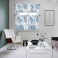 thumbnail image 4 of Navy Blue Octopus Coastal Kitchen Curtains Sets for Windows 24 Inch Length, Nautical Coral Starfish Rod Pocket Window Treatments Tier Curtains and Valances Set for Bedroom/Bathroom, 4 of 8