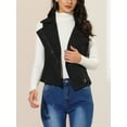thumbnail image 5 of MODA NOVA Juniors Casual Faux Suede Sleeveless Short Biker Vest Jacket, 5 of 6