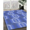 thumbnail image 3 of Ahgly Company Machine Washable Indoor Square Transitional Sky Blue Area Rugs, 6' Square, 3 of 7