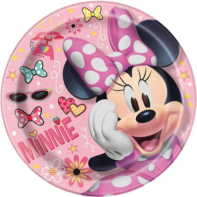 GIRLS CHILDRENS MINNIE MOUSE DINNER PLATES 20CM  LUNCH BRECKFAST MEALS PLASTIC 
