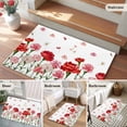 thumbnail image 5 of Entryway Rug 2'x3', Carnation Flower Small Rug for Kitchen Bathroom Door Mat Indoor Entrance, Mother's Day Colorful Floral Daisy Non-Slip Area Rugs Floor Mats Carpet Front Door Rugs, 5 of 8