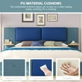 thumbnail image 4 of Harper & Bright Designs King Size Platform Bed with Upholstered Headboard, King Wooden Bedframe with Anti-Collision Soft Rounded Corners, Blue, 4 of 9
