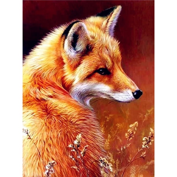 Diamond Painting (DE5131) Drawing Art Square Animal Fox 5D Kit DIY (LD480) 45x60cm FLhrweasw Nuevo