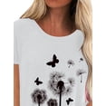thumbnail image 4 of Gvmfive Women Short Sleeve Tunic Tops Casual Short Sleeve T Shirt Dandelion Print Loose Tee Blouse, 4 of 5