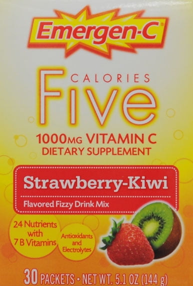 Alacer Emergen C Five Fizzy Drink Mix, 30 ea