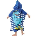 thumbnail image 5 of NovForth Dinosaur Kids Hooded Beach Towel Pool Bath Towel Soft Absorbent Poncho, 24" x 24", Blue, 5 of 6