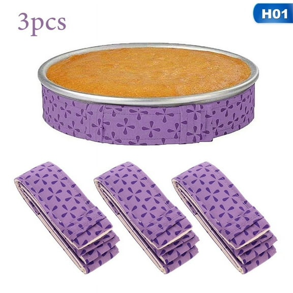 FeiraDeVaidade Set of 3 Bake Even Cake Strips,Cake Pan Dampen Strips,Super Absorbent Thick Cloth,Cake Strips