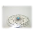 thumbnail image 2 of Native Solid Sterling Silver Turquoise American Brooch Pin Signed, 2 of 7