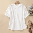 thumbnail image 6 of ZyeKqe Cotton Linen Shirts for Women Puff Short Sleeve Shirts Eyelet Casual T Shirts Button up Dressy Casual BlousesM-XXL, 6 of 6