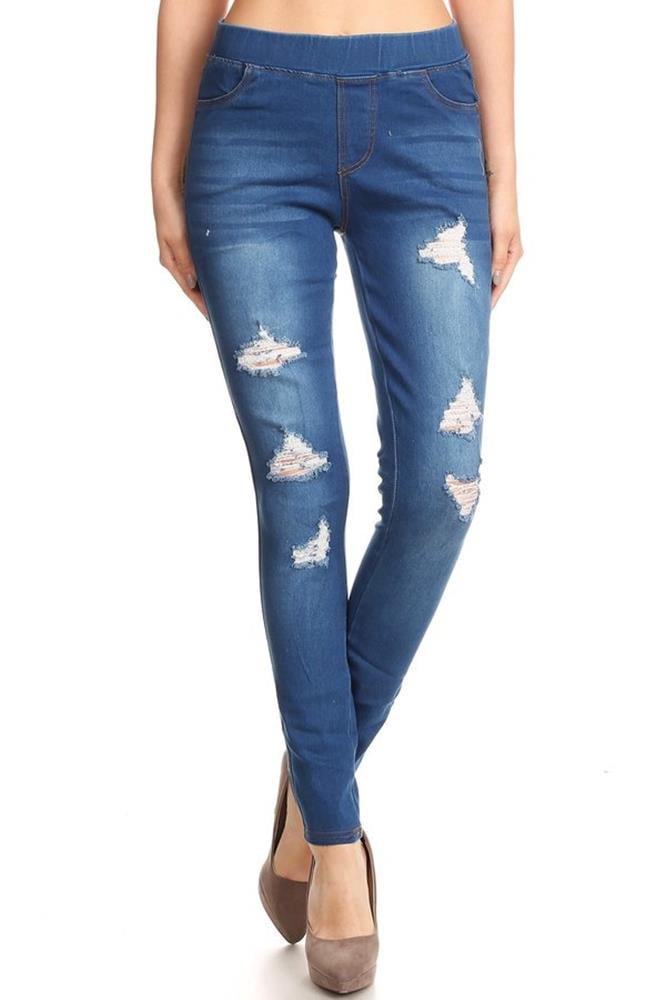 distressed jean jeggings