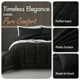 thumbnail image 2 of Twin XL / Full Size 3-Piece All-Season Down Alternative Comforter Set Deep Black | Comforter + Pillow Cases Bedding Set | Hotel Grade Bed in a Bag by KINMEROOM, 2 of 6