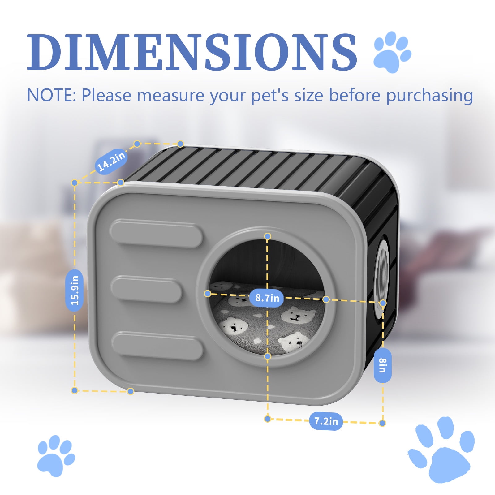 EasyUp Cat House for Indoor & Outdoor Cats, Resin Weatherproof Cat House with Camera-Shaped Design, Versatile for Home & Yard Use