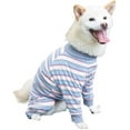 thumbnail image 1 of Recovery Suit for Dogs Cats Striped Dog Recovery Onesie Full Coverage Dog Bodysuit Long Sleeve 4 Legs Pajamas for Medium Large Dogs, 1 of 7